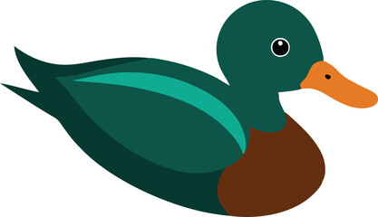 Duck Gliding Through Crystal Clear Waters Vector Art
