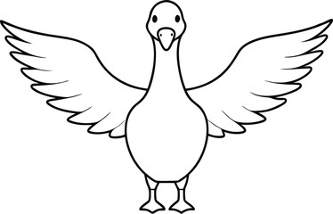 Vibrant Vector Illustration of Duck Wings Spread Wide Open
