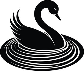 Swan Spreading Graceful Ripples Across the Water
