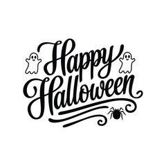 Happy Halloween typography vector design with white background