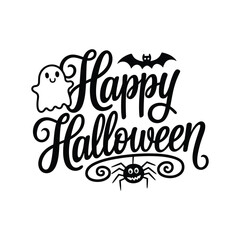 Happy Halloween typography vector design with white background