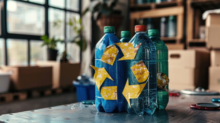 Obraz premium A discussion on the role of recycling in the circular economy, with a focus on innovations like upcycling and material recovery.