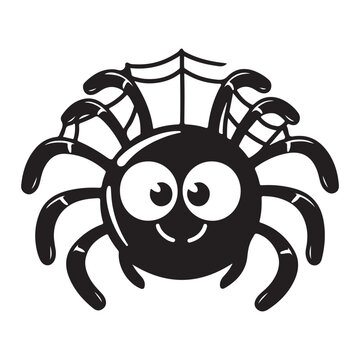 recommend clip art: A cute Spider cartoon isolated on white background Halloween vector illustration, Cute spider on web coloring page