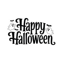 Happy Halloween typography vector design with white background