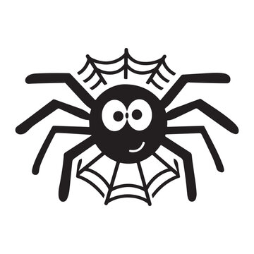 recommend clip art: A cute Spider cartoon isolated on white background Halloween vector illustration, Cute spider on web coloring page