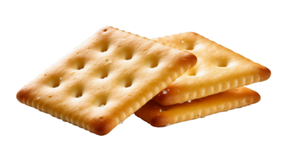 3d render of a salt cracker isolated on transparent background