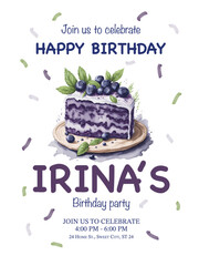 Delicious Birthday Invitation with Watercolour Cupcake postcard