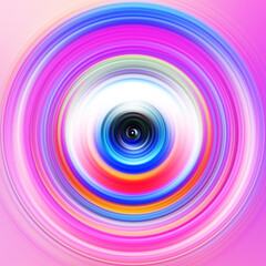 Colorful radial motion effect. Abstract rounded background. Color curves and sphere. Multi color gradient rings and circles wallpaper. Colored texture backdrop and banner.
