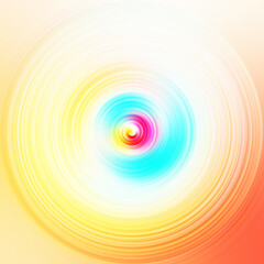 Colorful radial motion effect. Abstract rounded background. Color curves and sphere. Multi color gradient rings and circles wallpaper. Colored texture backdrop and banner.