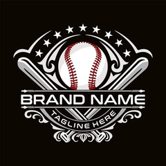 baseball sport logo. with vintage style ornaments. perfect for baseball teams	
