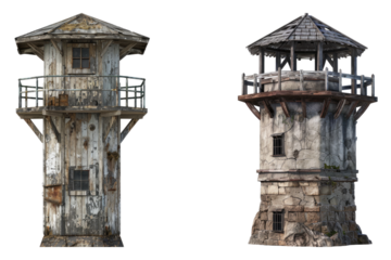 Maritime watchtower isolated on transparent background