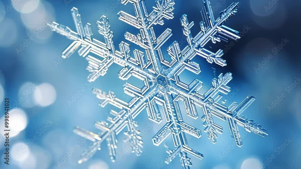 Poster macro photograph capturing the intricate details of a snowflake, showcasing its delicate structure a