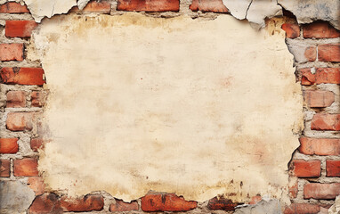 A vintage brick wall background with distressed paper texture, perfect for adding a rustic or industrial design to your projects. This design is great as a blank canvas for writing and creative expres