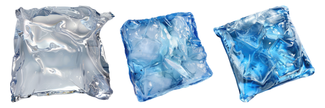 Injury ice pack for relief isolated on transparent background