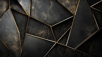 Abstract Black and Gold Geometric Pattern, Luxury, Geometric