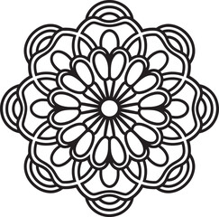 Mandala Vector Design For Coloring Page.
