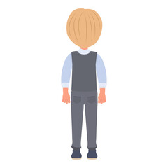 Flat  Illustration of Schoolboy Wearing School Uniform and Holding a Book. Item 2