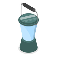 3D Isometric Flat  Set of Flashlights. Item 3