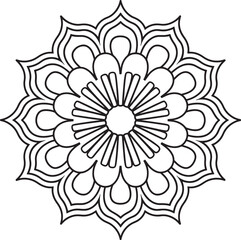 Mandala Vector Design For Coloring Page.