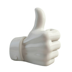 A 3D-rendered thumbs-up icon on a plain white background, symbolizing agreement and approval