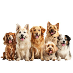 Fototapeta premium A banner featuring cartoon dogs against a neutral beige background, illustrating playful interaction