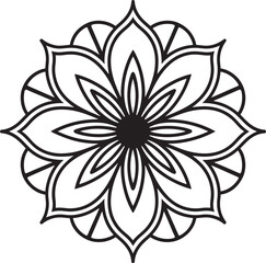 Mandala Vector Design For Coloring Page.