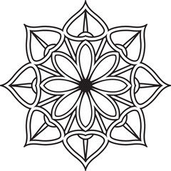 Mandala Vector Design For Coloring Page.