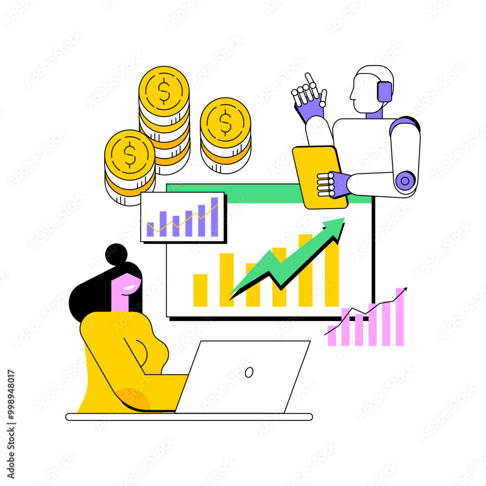 Aufkleber ai-dynamic pricing strategies abstract concept vector illustration.