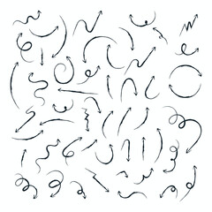 Arrows chalk hand drawn vector illustration