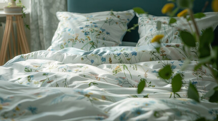 A sustainable bedding set made from organic materials, designed for eco-conscious consumers.