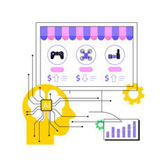 Obraz premium AI-Dictated Dynamic Pricing abstract concept vector illustration.