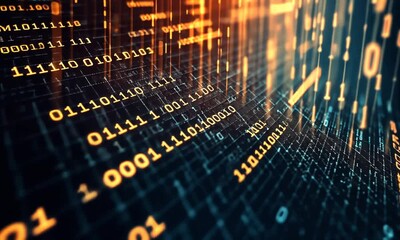 Exploring the intricacies of data transmission with binary code streams in a digital environment - Powered by Adobe