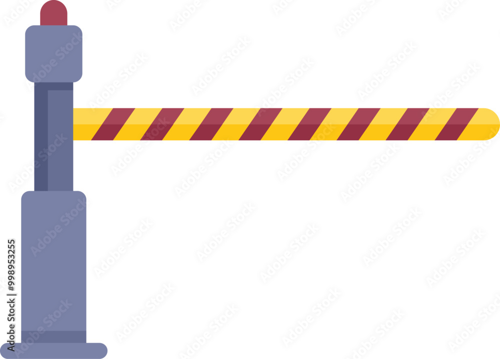 Poster automatic barrier gate is closing, restricting access to a secure area