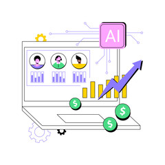 AI-Personalized Sales Approach abstract concept vector illustration.