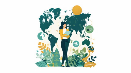 A visual of an environmental advocate's personal branding strategy, showcasing social media campaigns, advocacy, and partnerships.
