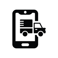 Mobile tracking cargo icon