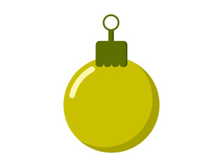 Decorative ball (to put it on fir, Christmas tree) isolated on white background (backdrop). Holidays. Objects. Culture and religion. Vector illustration.