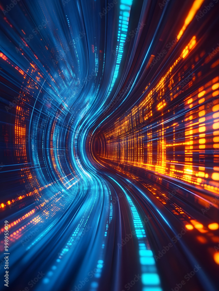 Poster abstract business futuristic background with glowing lines. data technology