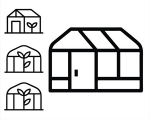 Greenhouse icon set. greenhouse line icon set. Adobe vector stock. EPS 10.