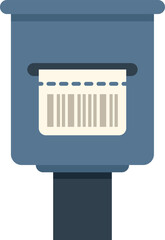 Barcode scanner printing a label with a barcode sticker coming out of it