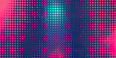 Abstract neon pink, purple, blue grunge background wallpaper backdrop with copy space. Dots, spots, lines and brush strokes, futuristic, technological and modern vibe