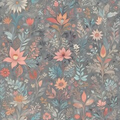 Obraz premium digital painting Colorful abstract floral patterns