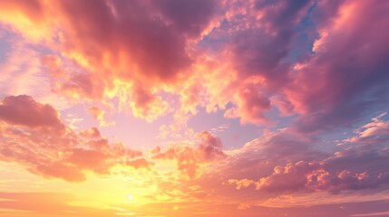 Obraz premium Stunning Sunset Sky with Dramatic Cloud Formations - Nature Photography