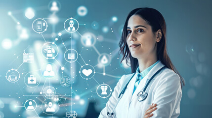 A visual of a healthcare professional's personal branding strategy, integrating professional websites, social media, and patient testimonials.