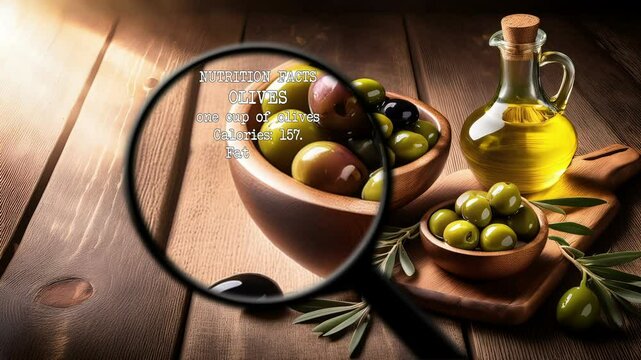 Searching for nutrition facts of olives