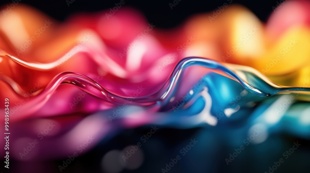 Aufkleber this image showcases a stunning arrangement of vibrant and colorful abstract waves in various hues, 