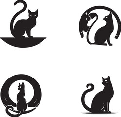 halloween black cat silhouette