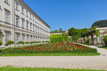 Fototapeta premium Roses as far as the eye can see - baroque gardens, Salzburg, Austria