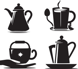 Minimalist Tea Kettle Silhouette Set