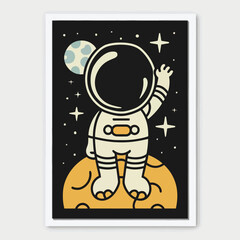 Fototapeta premium 2d vector illustration t shirt design print with lettering and element 